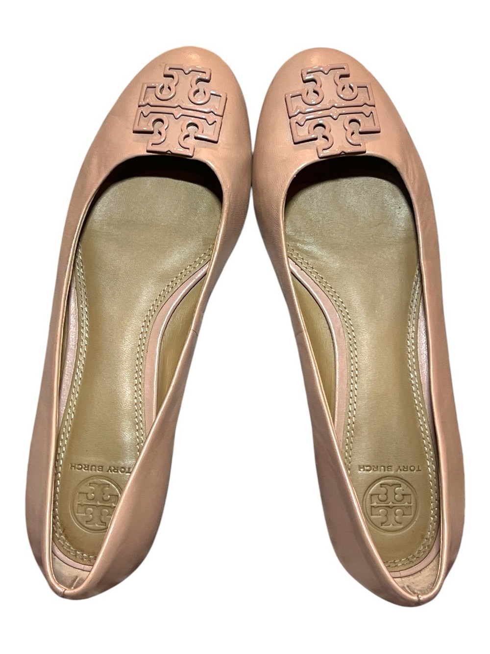 Tory Burch Melinda Light Makeup Blush Leather Flats Size 7